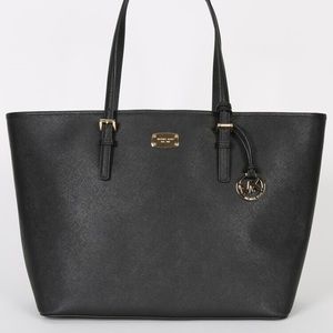 Large Michael Kors Black Leather Bag